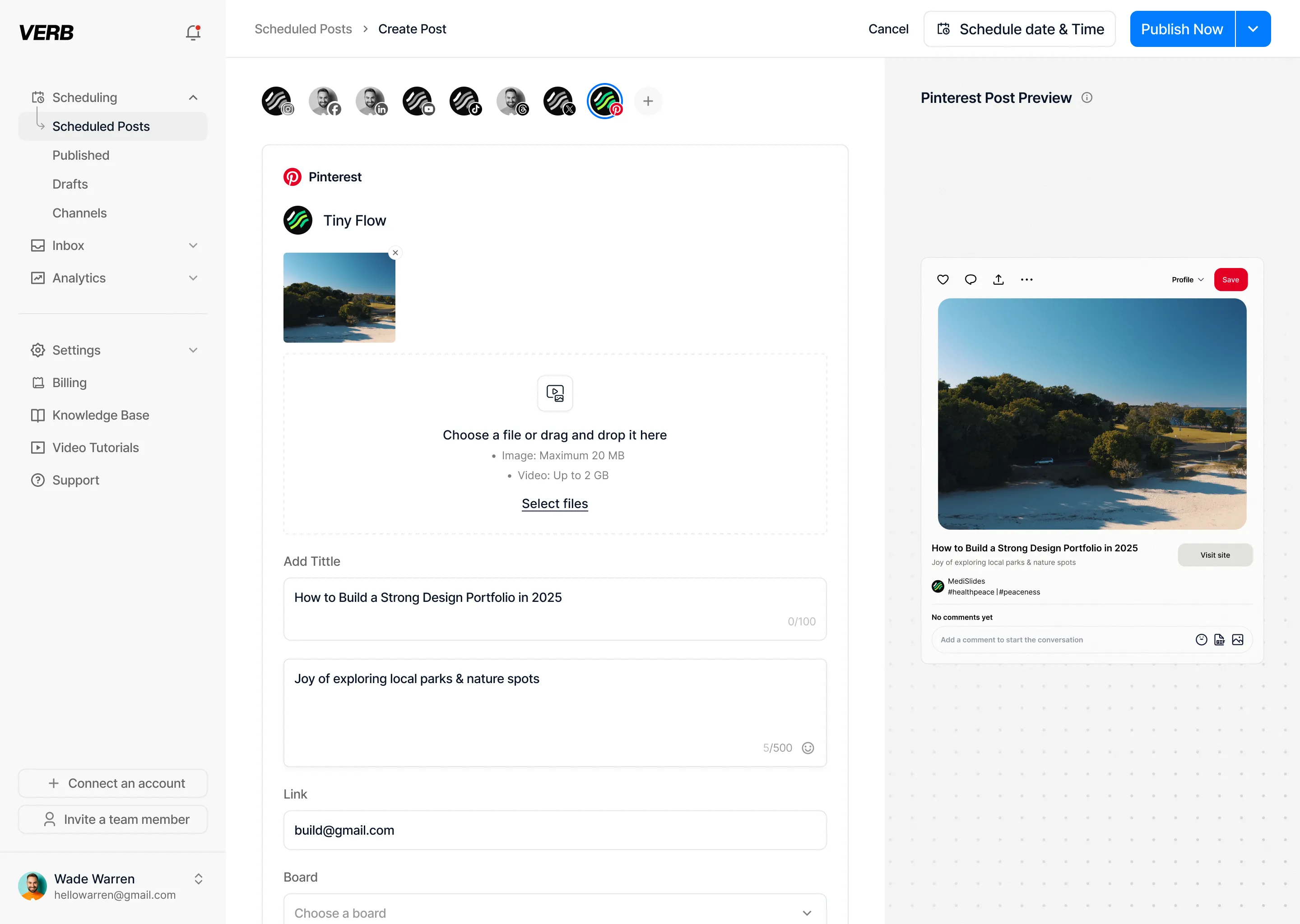 Pinterest calendar & Pin composer