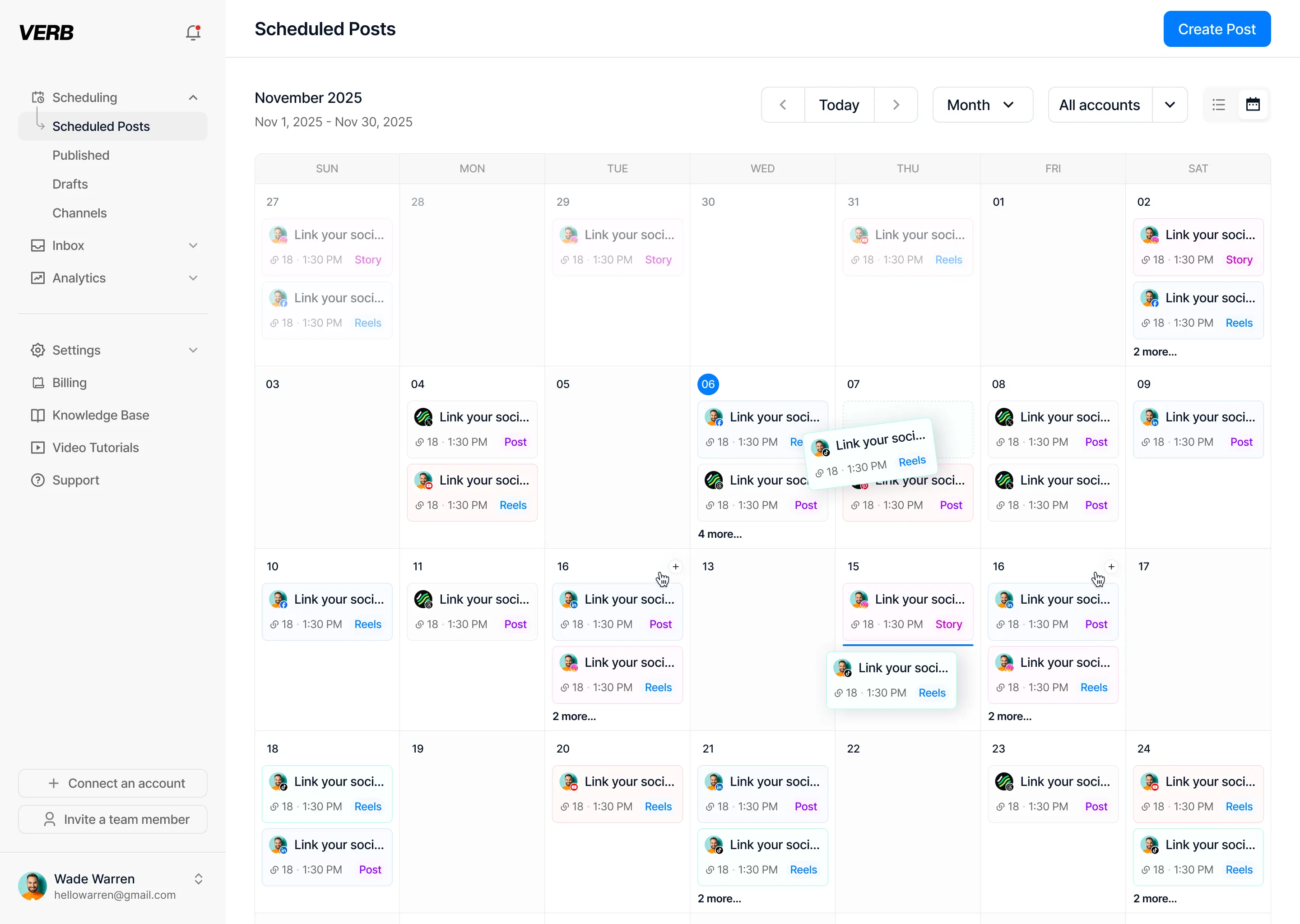 Threads dashboard