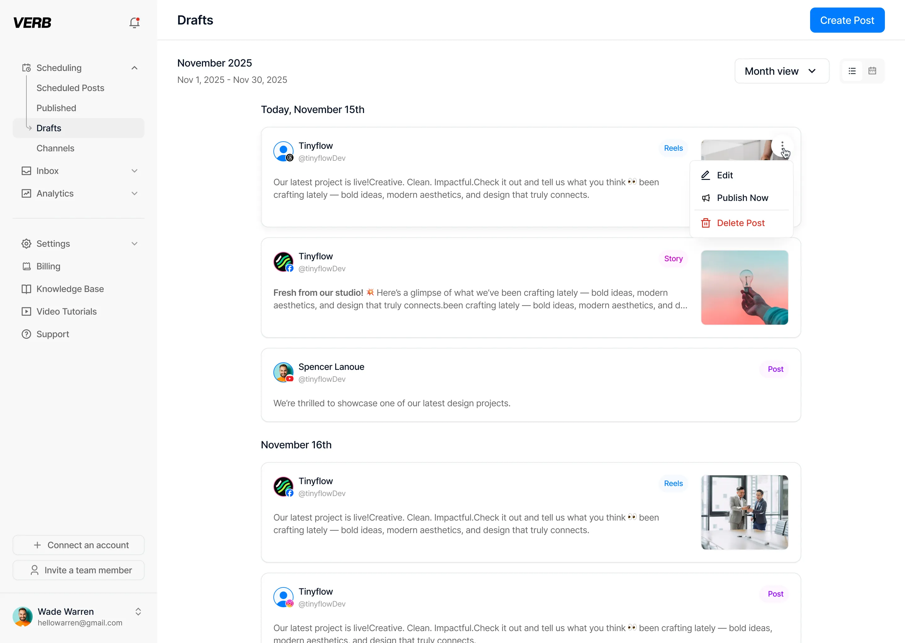 Publishing queue screenshot