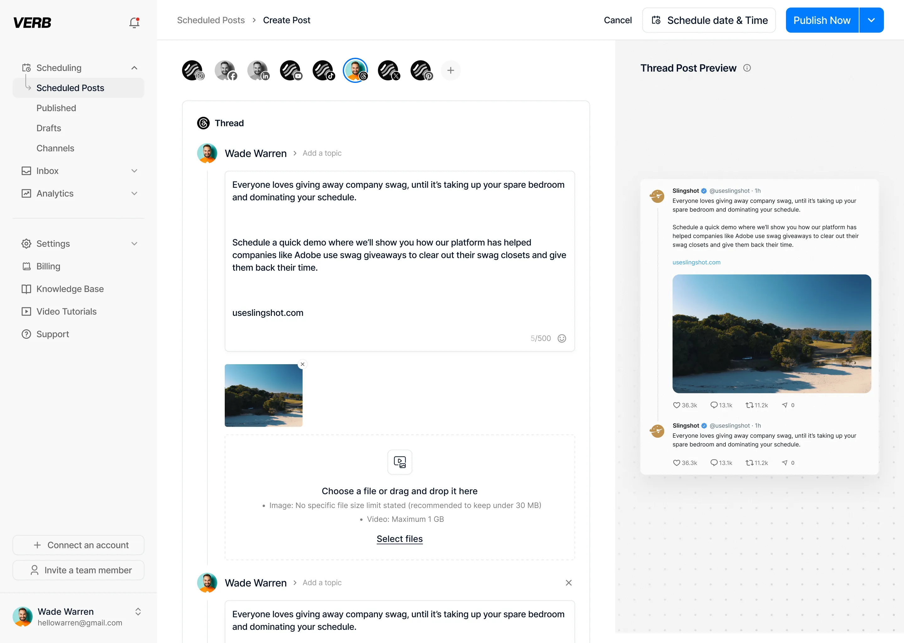 Threads calendar & composer